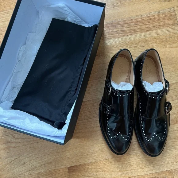 Office of Angela Scott - Mr. York patent leather black studded monk strap shoes - Picture 5 of 6